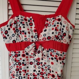 50's retro geometric print dress